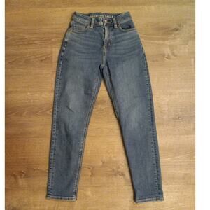 American Eagle AEO Mom Jeans Womens 000 23W High Rise Tapered Leg Y2K Denim